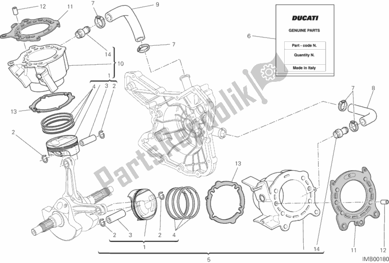 All parts for the Cylinder - Piston of the Ducati Multistrada 1200 S GT USA 2013